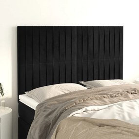 vidaXL Κεφαλάρι Μαύρο Βελούδινο 144x5x118/128 εκ.