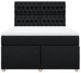 ΚΡΕΒΑΤΙ BOXSPRING ΜΕ ΣΤΡΩΜΑ ΜΑΥΡΟ 140X190 ΕΚ. ΥΦΑΣΜΑΤΙΝΟ 3293584