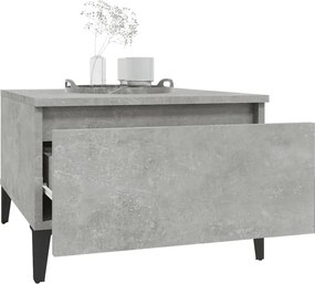 vidaXL Τραπέζια Βοηθητικά 2 τεμ. Γκρι Σκυροδ. 50x46x35 εκ. Επεξ. Ξύλο