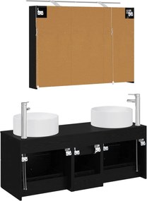 vidaXL Σετ Επίπλων Μπάνιου 4 pcs Μαύρη Δρυς