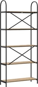 vidaXL Ράφι Βιβλίων 5 επιπέδων 80 x 30 x 183 εκ Επεξεργασμένο ξύλο
