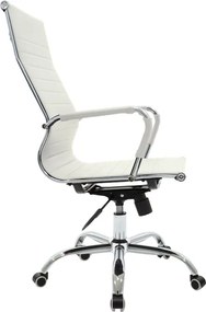 Καρέκλα γραφείου διευθυντή Valter pakoworld λευκό pu 55.5x58x108εκ