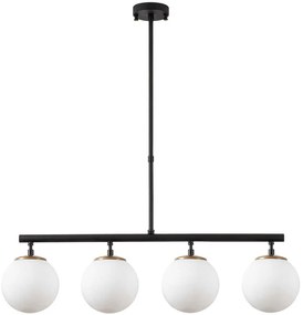 Φωτιστικό Οροφής - Ράγα Fazli 942FLG1190 70x15x43/87cm 4xE14 40W Black-White Opviq