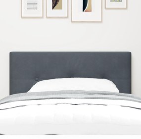 vidaXL LED Κεφαλάρι με Κουμπιά σε Σκούρο Γκρι 90 εκ Βελούδο