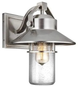 Φανάρι Απλίκα Φωτιστικό Τοίχου 1xE27 Ασημί IP44 33cm Boynton FE-BOYNTON2-M Elstead Lighting FE-BOYNTON2-M Ασημί