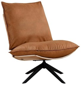 Πολυθρόνα Riverton 642, Καφέ, 95x77x84cm, Οικολογικό δέρμα, Πόδια: Μεταλλικά