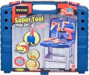 VEVOR Kids Workbench 56 pcs Tool Bench with Realistic Tools and Electric Drill