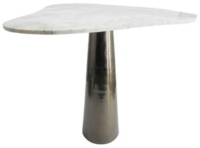 CURVE SIDE TABLE ΜΑΥΡΟ NICKEL ΛΕΥΚΟ 63,5x52xH63,5cm - 04-1023