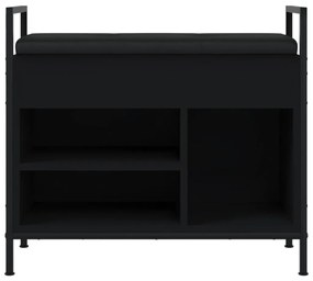 vidaXL Παπουτσοθήκη Μαύρη 65,5x32x57,5 εκ. από Επεξεργασμένο Ξύλο