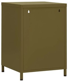 vidaXL Κομοδίνα 2 τεμ. Πράσινο Ελιάς 35 x 35 x 51 εκ. Ατσάλινα