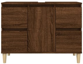 vidaXL Ντουλάπι Νιπτήρα Καφέ Δρυς 80 x 33 x 60 εκ. Επεξεργασμένο Ξύλο