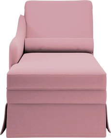 vidaXL Σαλόνι πολυθρόνας με μαξιλάρι και δεξί μπράτσο ροζ βελούδο