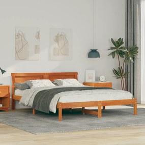 vidaXL Σκελετός Κρεβατιού Καφέ κεριού 160 x 200 cm Ξύλο πεύκου