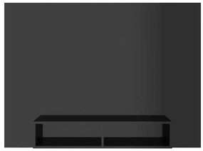 vidaXL Έπιπλο Τηλεόρασης Τοίχου Γυαλ. Μαύρο 135x23,5x90εκ. Μοριοσανίδα