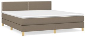 vidaXL Κρεβάτι Boxspring με Στρώμα Taupe 180x200 εκ. Υφασμάτινο