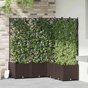 vidaXL Κηποτινάκι με Τρέλα 5 pcs Καφέ 120 x 120 x 143 εκ. PP