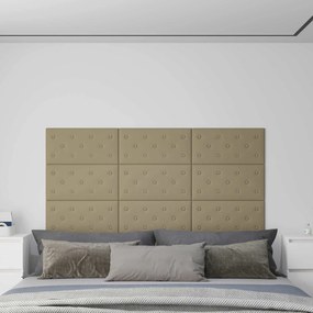 vidaXL Κεφαλάρι Τοίχου 12 pcs Καπουτσίνο 60 x 30 cm Τεχνητό Δέρμα