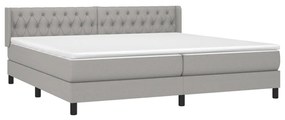 ΚΡΕΒΑΤΙ BOXSPRING ΜΕ ΣΤΡΩΜΑ ΑΝΟΙΧΤΟ ΓΚΡΙ 200X200 ΕΚ. ΥΦΑΣΜΑΤΙΝΟ 3129977