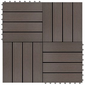 vidaXL Πλακάκια Deck 22 τεμ. Σκούρο Καφέ 30 x 30 εκ. 2 μ² από WPC