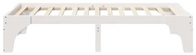 vidaXL Κρεβάτι δαπέδου Λευκό 90 x 200 cm Μασίφ ξύλο πεύκου