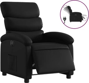 vidaXL Πολυθρόνα Ανακλινόμενη Ηλεκτρική Μαύρη από Συνθετικό Δέρμα