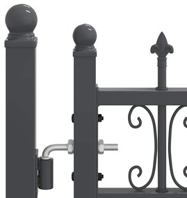 vidaXL Πύλη Φράχτη με Στρογγυλή Κορυφή Γκρι 404 x 150 εκ. Ατσάλι