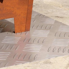 vidaXL Σκαλοπάτι Ορθογώνιος 2 pcs Ασημί 60 x 40 cm Αλουμίνιο