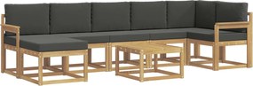 vidaXL Σειρά Καναπέ Εξωτερικού 8 pcs Άσπρο και Ανθρακί Πολυεστέρας