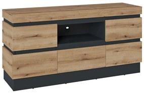 Έπιπλο Τηλεόρασης Creto 162525989 160,8x45x68cm Dark Grey-Natural