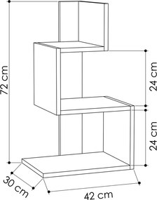 Βοηθητικό Τραπέζι Λευκό / Δρυς ROSIE 42x30x72