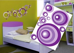Διακοσμητικά αυτοκόλλητα τοίχου μωβ κύκλοι - 50x70