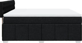 vidaXL Κρεβάτι Boxspring με Στρώμα Μαύρο 180x200 εκ. Υφασμάτινο