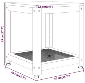 Τραπεζάκι Βοηθητικό Αν. Καφέ/Μαύρο 40x40x45 εκ. από MDF/Σίδερο - Καφέ