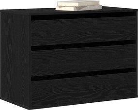 vidaXL Ντουλάπι με Συρτάρια Μαύρο 80 x 41 x 58 εκ. Επεξεργασμένο ξύλο