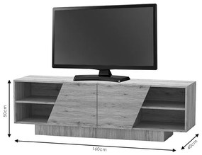 Έπιπλο τηλεόρασης Stevie pakoworld sonoma 160x40x50εκ (1 τεμάχια)
