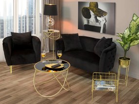 Διθέσιος Καναπές Μαύρος BUCAREST 74x127x71