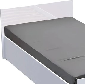 Κρεβάτι μονό Afina pakoworld σε λευκή glossy απόχρωση 90x200εκ