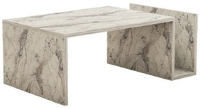 Τραπέζι σαλονιού Poko pakoworld σε λευκή-γκρι όψη μαρμάρου 86.8x50x32,4εκ