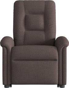 vidaXL Πολυθρόνα Ανακλινόμενη με Ανύψωση Σκούρο Καφέ Υφασμάτινη