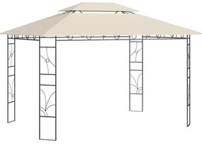 vidaXL Κιόσκι Κρεμ 4 x 3 x 2,7 μ. 160 γρ./μ²