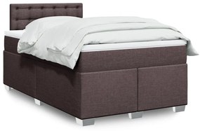 VidaXL Κρεβάτι Boxspring με Στρώμα Σκούρο Καφέ 120x190 εκ Υφασμάτινο