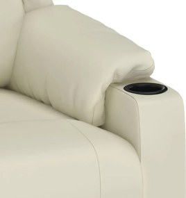 vidaXL Πολυθρόνα Ανακλινόμενη Κρεμ από Συνθετικό Δέρμα