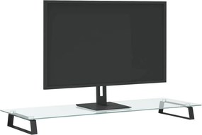 vidaXL Βάση Οθόνης Μαύρη 100x35x8 εκ. από Ψημένο Γυαλί και Μέταλλο