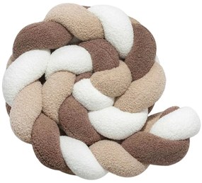 Πάντα πλεξούδα τριπλή χειροποίητη Boucle 200x18εκ. Beige Mix