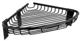KARAG RETI Γωνιακό καλάθι σχαρωτό μαύρο ματ 21x21cm