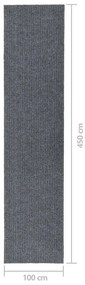 vidaXL Χαλί Διάδρομος / Συλλέκτης Βρωμιάς Γκρι 100 x 450 εκ.