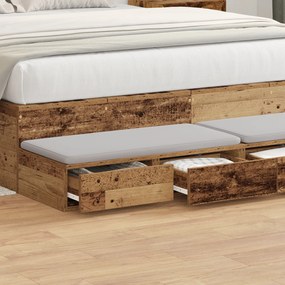 vidaXL Συρτάρια Κρεβατιού Γκρι Σονομά 140x36,5x16,5 εκ. Από ξύλο