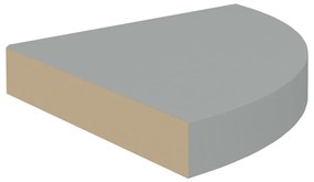 vidaXL Ράφια Τοίχου Γωνιακά 2 τεμ. Γκρι 25x25x3,8 εκ. MDF