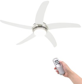 vidaXL Ανεμιστήρας Οροφής με Φως Περίτεχνος Λευκός 128 εκ.