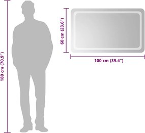 vidaXL Καθρέφτης Μπάνιου με LED 100x60 εκ.